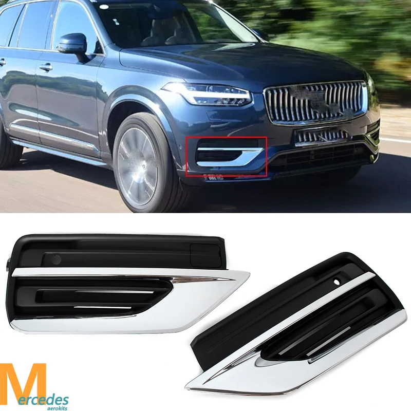 

Front Bumper Fog Light Grille Fog Lamp Grill for Volvo XC90 2020 2021 2022 2023 2024 1663514 31663515 31663539 31663540