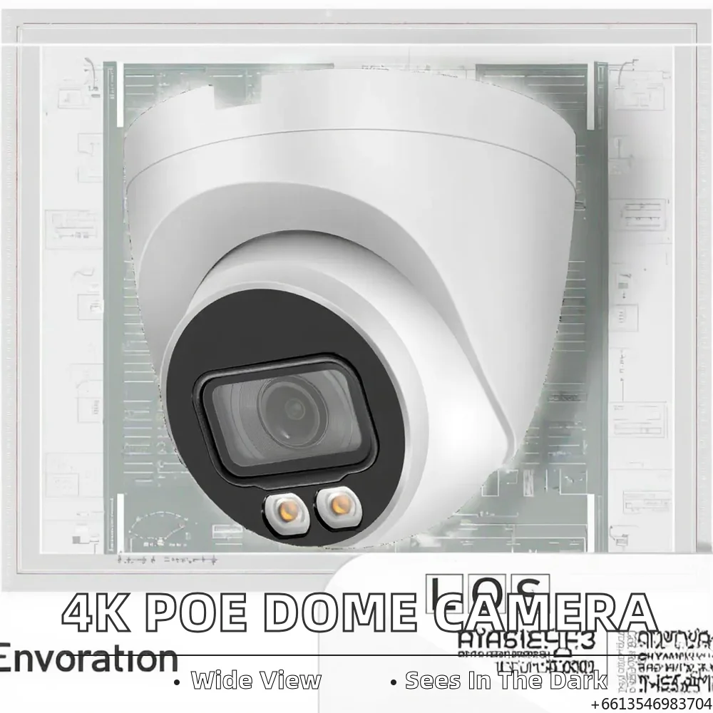 Hik Compatible 8MP 4K Turret Security POE IP Dome Camera AI Face Detection Full Color Night Vision Wide Angle Built-in Mic Cloud