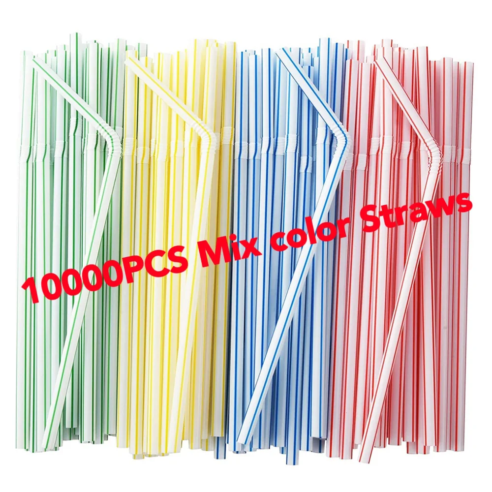 

50-1000Pcs Multicolor Kunststof Straws for Wedding Party Supplies Beverage Kitchen Cocktail Drinking Straws pajitas plastique