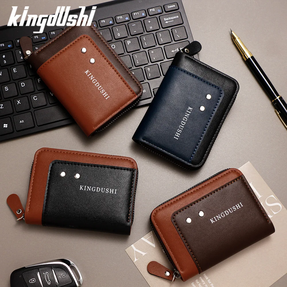Men's card bag Zipper card bag Coin purse Vintage organ bag Key storage document