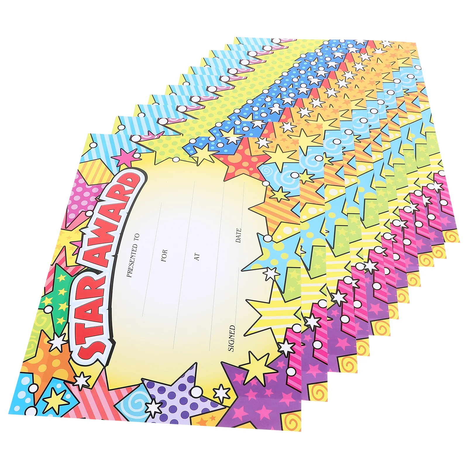 

20 Sheets Award Certificates Teaching Supplies Lovely Achievement Cartoon Certificate Paper Preschool Graduation