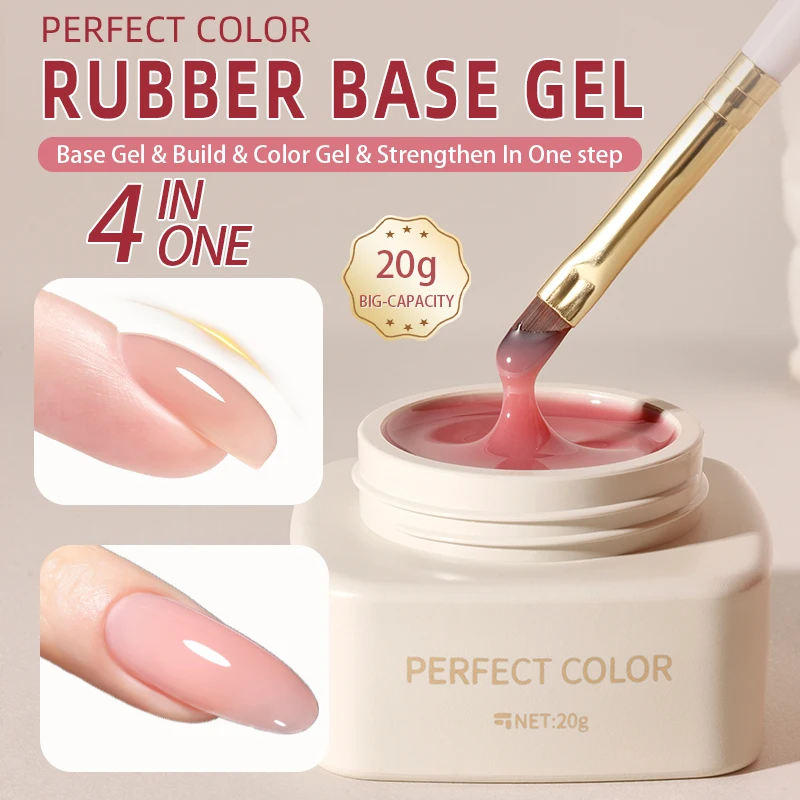 20g Milky Nude Rubber Base Gel Polish, transparentes rosa Aufbaugel, weiche neutrale Farbe, Apex Building Base Coat, langanhaltend, UV-LED-Gel