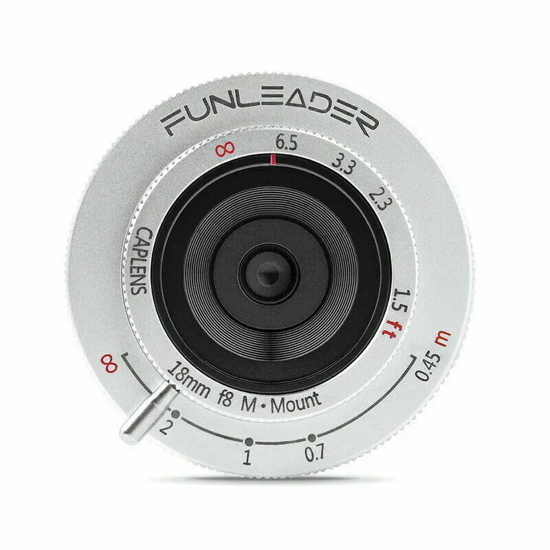 FUNLEADER 18mm F8 Full Frame Pancake Lens for Leica M M3 M6 M7 M9 M240 Black Sliver