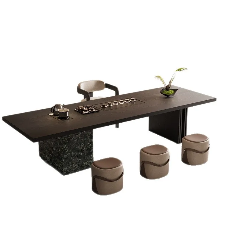 Solid wood  table integrated, home living room office Italian minimalist  table