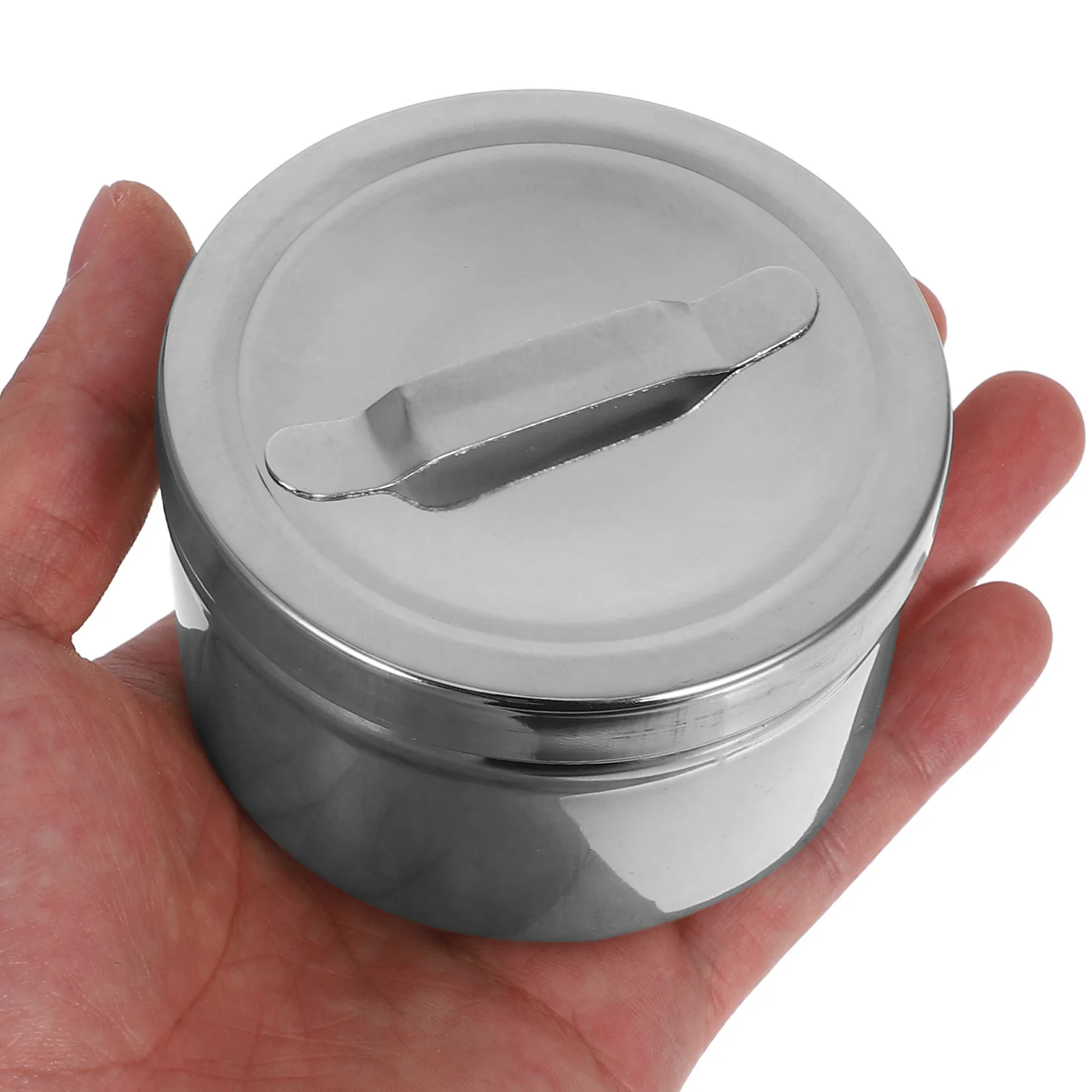 

6Pcs Stainless Steel Cotton Pads Holder Airtight Lid Design for Bathroom Portable Organizer Canister Storage Jar