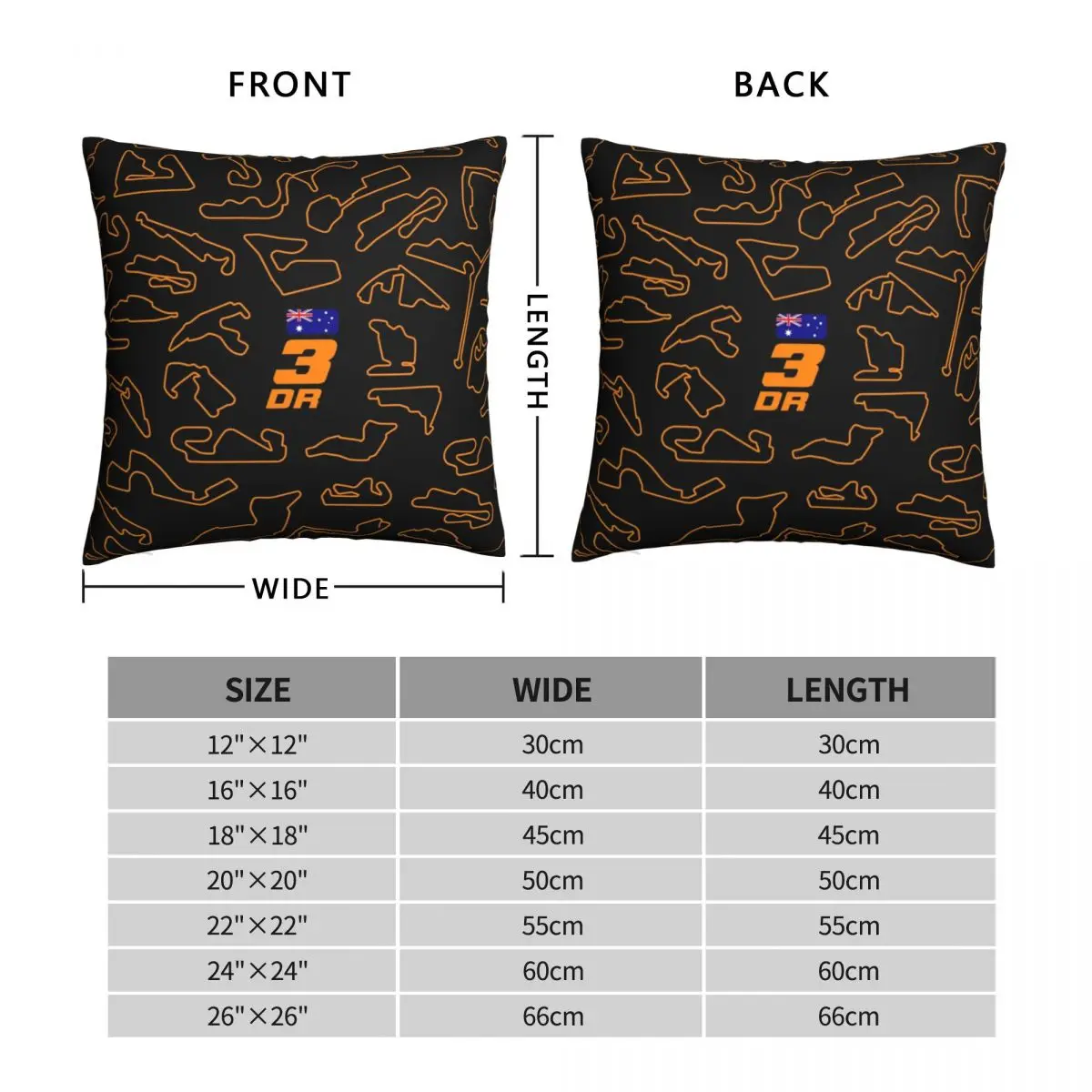 3 Race Tracks Patterns Square Pillowcase Polyester Linen Velvet Creative Zip Decor Throw Pillow Case Home Cushion Cover