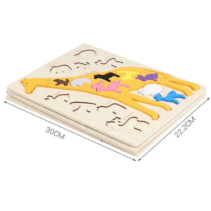 3D 퍼즐 나무 공룡 동물 지그 소 퍼즐 몬테소리 동물 모양 색상 인지 교육 게임 소년 소녀 선물 용품