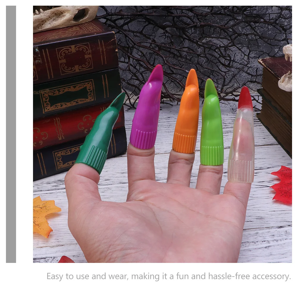 

100Pcs Witch Fingers Fake Durable Plastic Halloween Fingernails Masquerade Party Prank Props Witch Fingers Fake Finger