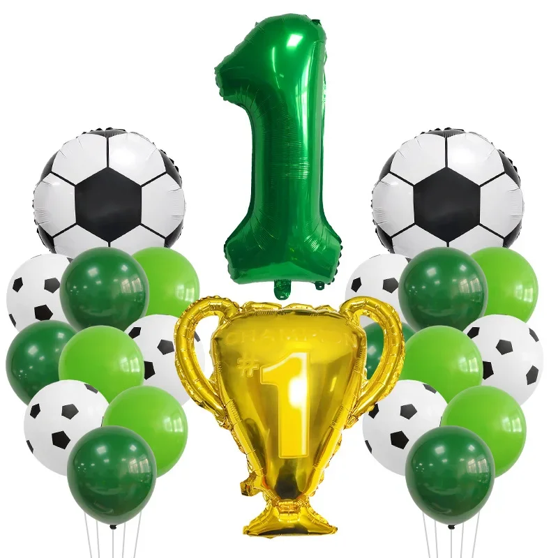 Disney Children's Birthday Party Football Series Theme Digital Trophy Decoration Sequin Balloon Set