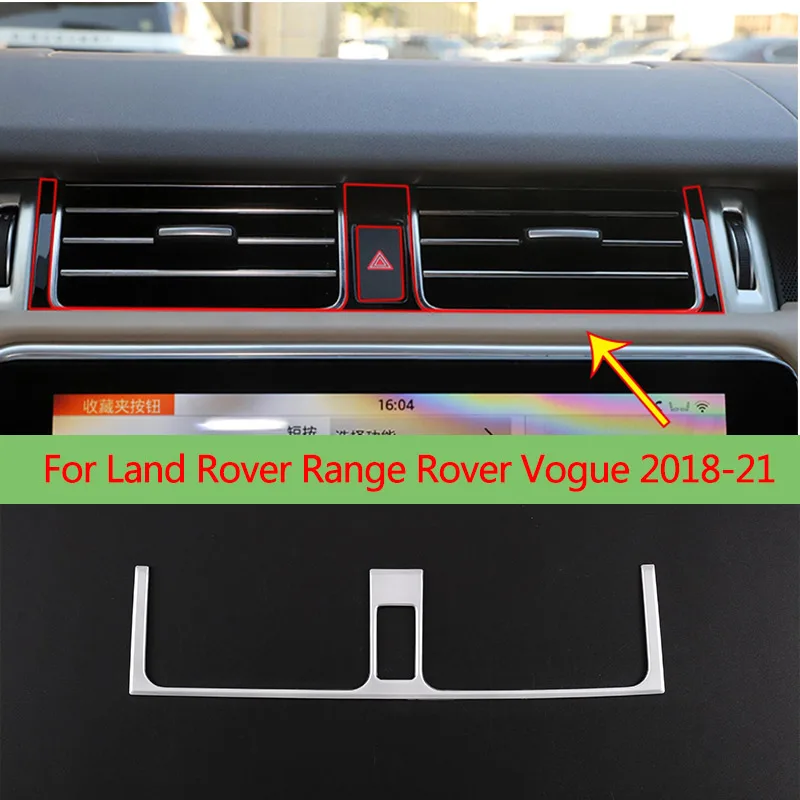 

For Land Rover Range Rover Vogue 2018-21 ABS Central Control Air Conditioning Air Outlet Decorative Frame Car Accessories