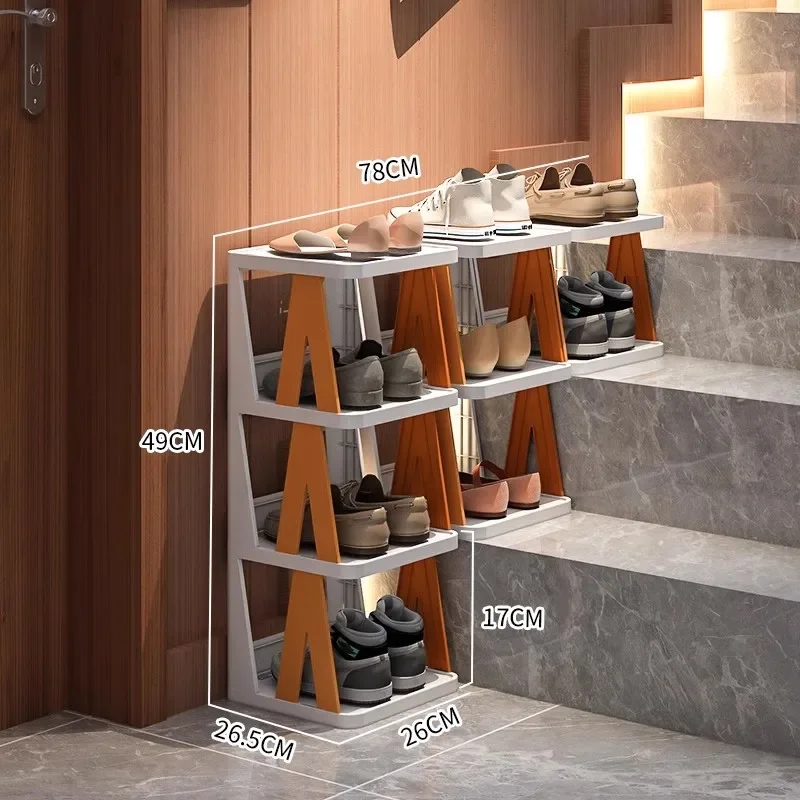 Escada sapato rack casa porta passo escada combinação multi-camada colocar nas escadas simples sapatos armazenamento artefato armário