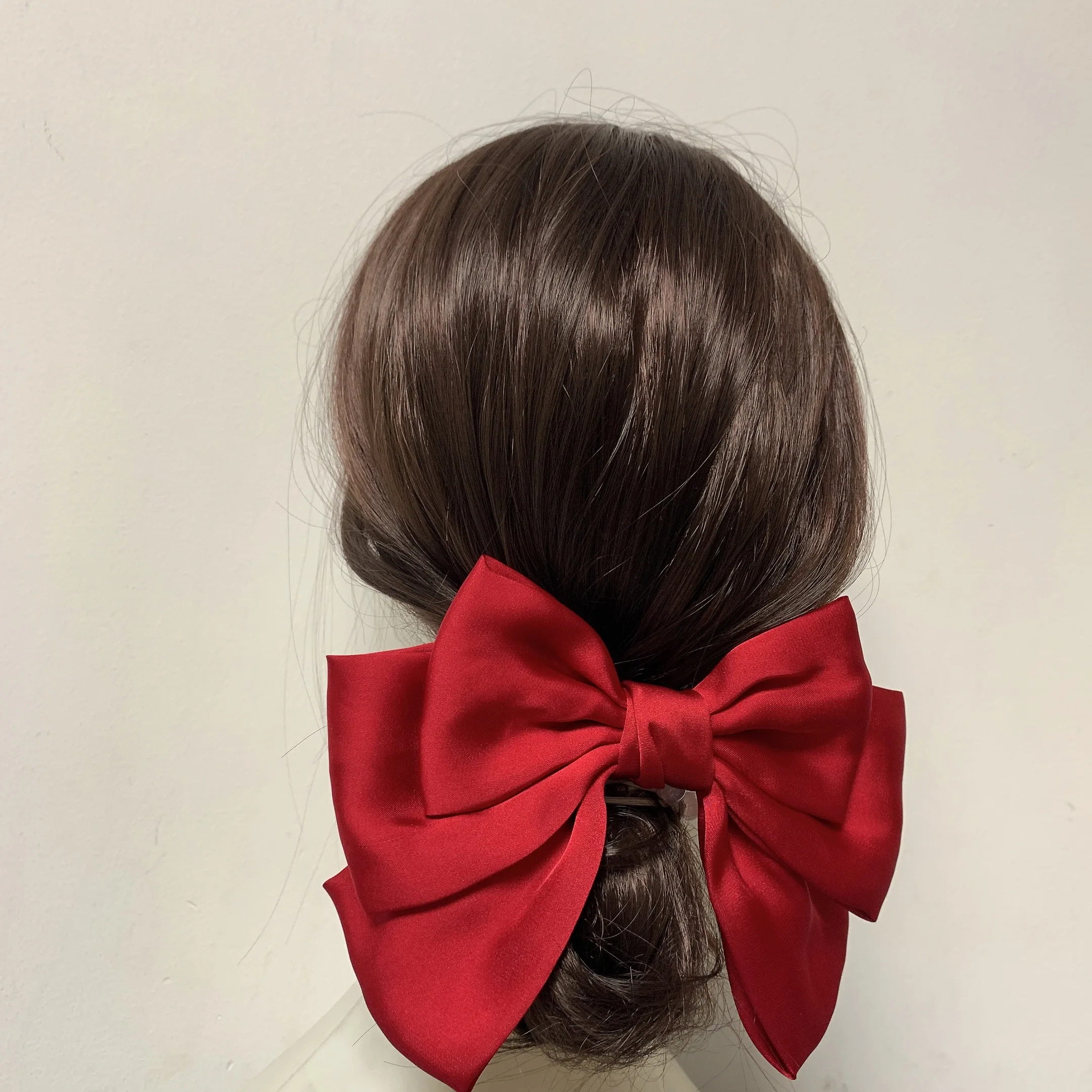 Fashion Solid Color Large Satin Bow Hairpins Barrettes For Women Girl Korean Hair Clip Hairgrip Headwear Hair Accessories Hot