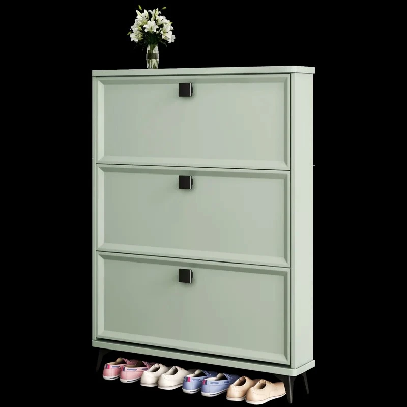 Adjustable wooden shoe rack cabinets Modern display entrance shoe cabinets Save space