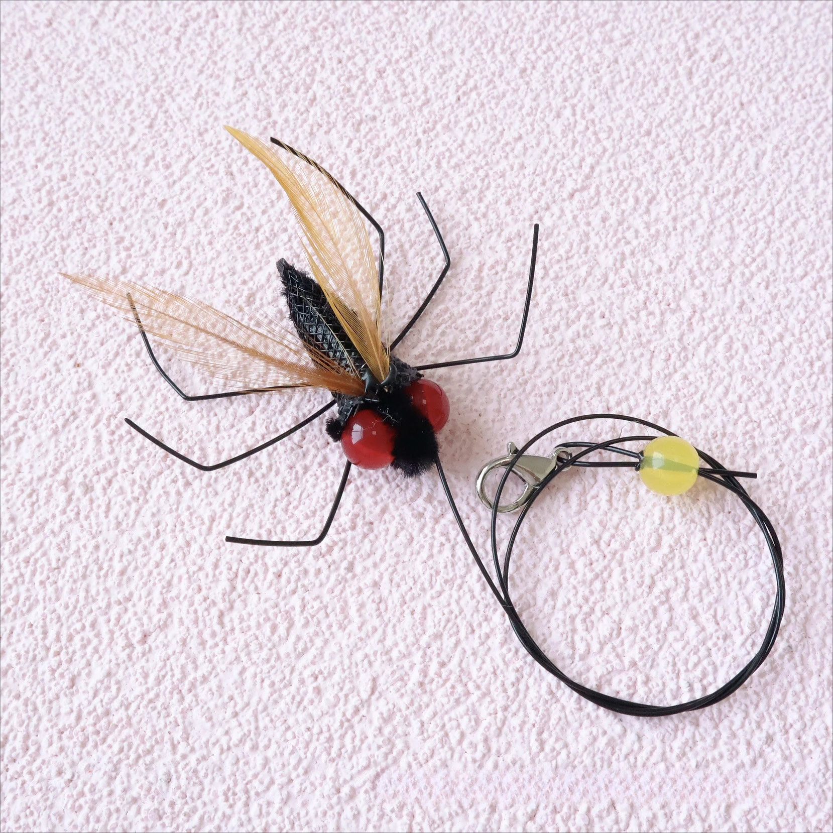 

Teasing Cat Stick Head Simulation Small Flying Insects Replacement Accessories for Cat Teasers Toys летающие