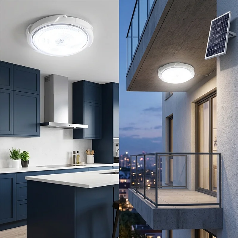 Solar Ceiling Light 60W-200W LED Lamp with Remote IP66 Waterproof Home Top Ceiling Living Room Garden Garage Workshop Lighting view 4