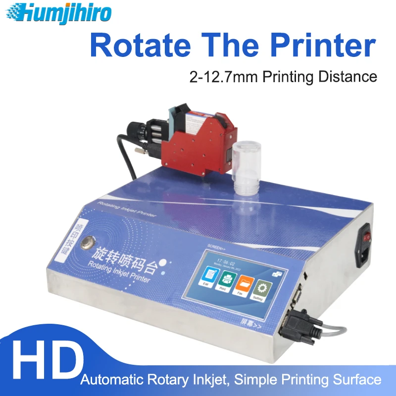 Rotary Table Bottle Online Thermal Inkjet Printer 12.7MM QR Barcode Variable Date Expiry Date Number Logo Bottle Inkjet Printer