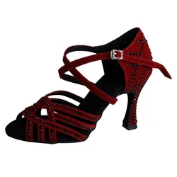 Customized Women Tango Dance Shoes Open Toe Dance Shoes High Heel Salsa Ballroom Indoor Modern Latin Shoes for Ladies Girls