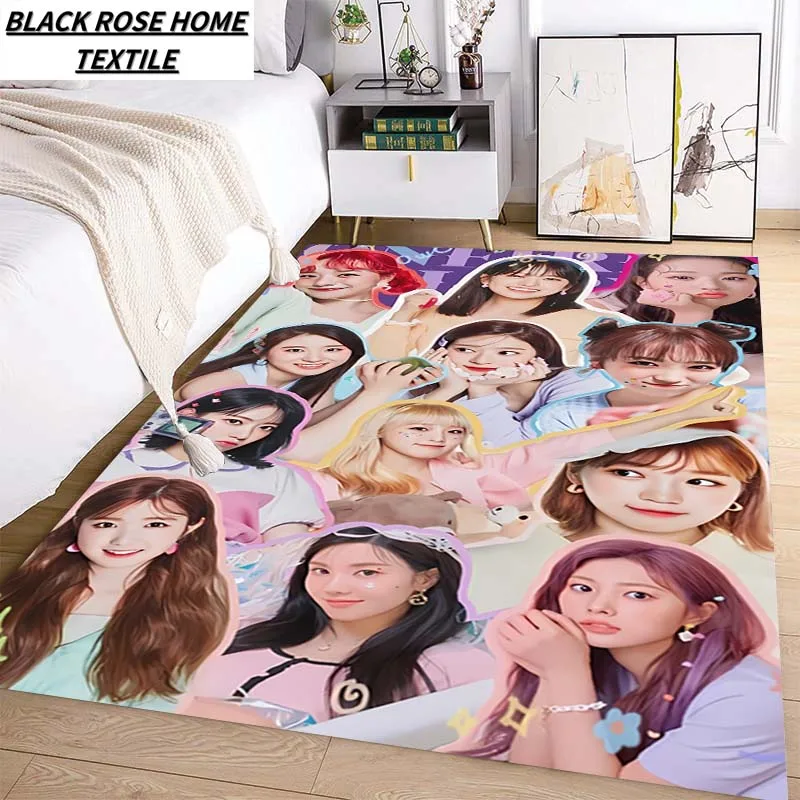 Fashion Art Print K-POP IZONE Idol Combination Pattern Carpet Living Room Kitchen Corridor Area Floor Mat Bathroom Non slip Rug