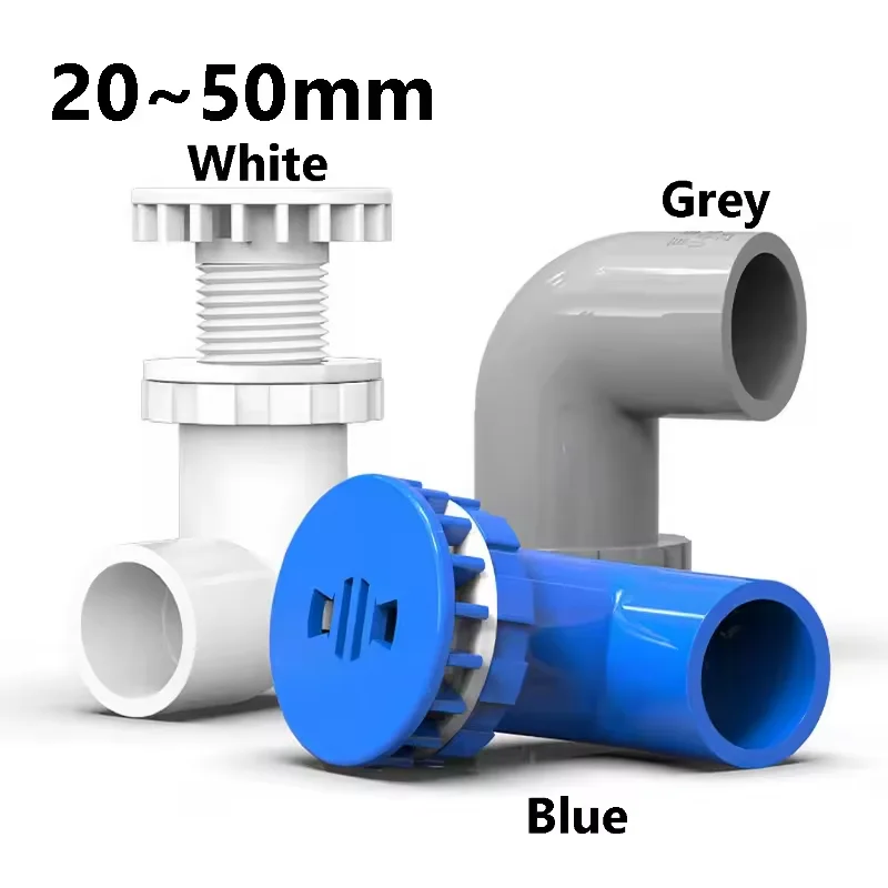 

20~50mm PVC aquarium 90-degree elbow drain connector horticultural irrigation water supply pipe fitting fish tank overflow joint
