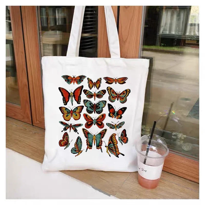 y2k Shopping Bag Insect print Women handbag casual chic women vintage fashion large-capacity canvas new Goth ins shoulder bags