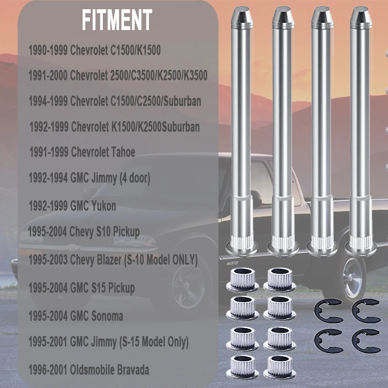 Door Hinge Pins Pin and Bushing Kit With Door Spring Tool＆Hinge Spring for 1994-2004 Chevrolet Chevy S10 GMC S15