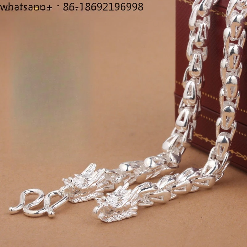 Silver Necklace Men's Tide 999 Sterling Silver Dragon Scale Domineering Faucet Single Chain Accessories