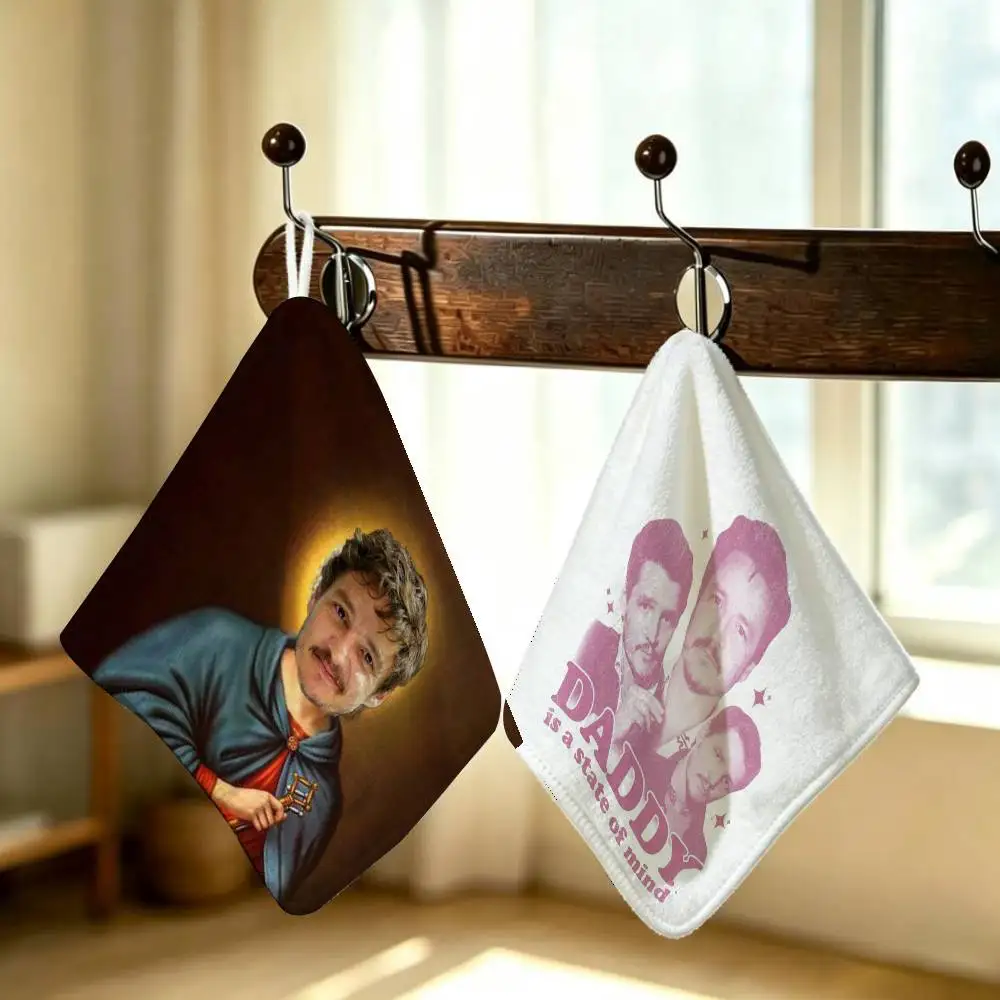 Hot Actor P-Pedro Pascal Polyester Cotton Daily Towel Hanging Kitchen Hand Wiping Cloth Durable for Whole House Use