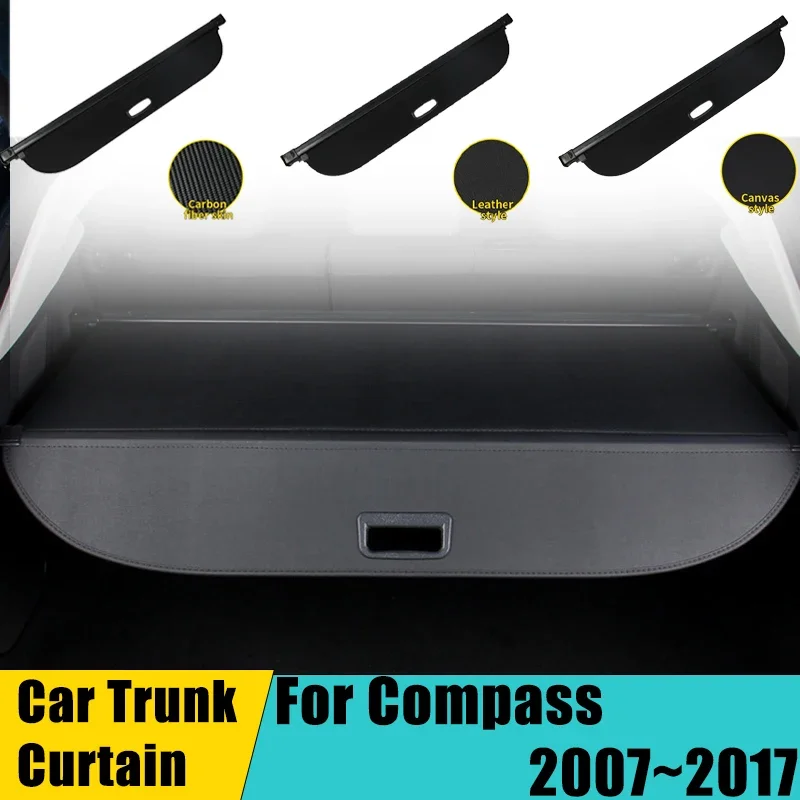 

For Jeep Compass 2013 Accessories 2007~2017 MK49 Car Trunk Curtain Storage Rear Rack Partition Shelter Covers Cars Accessories