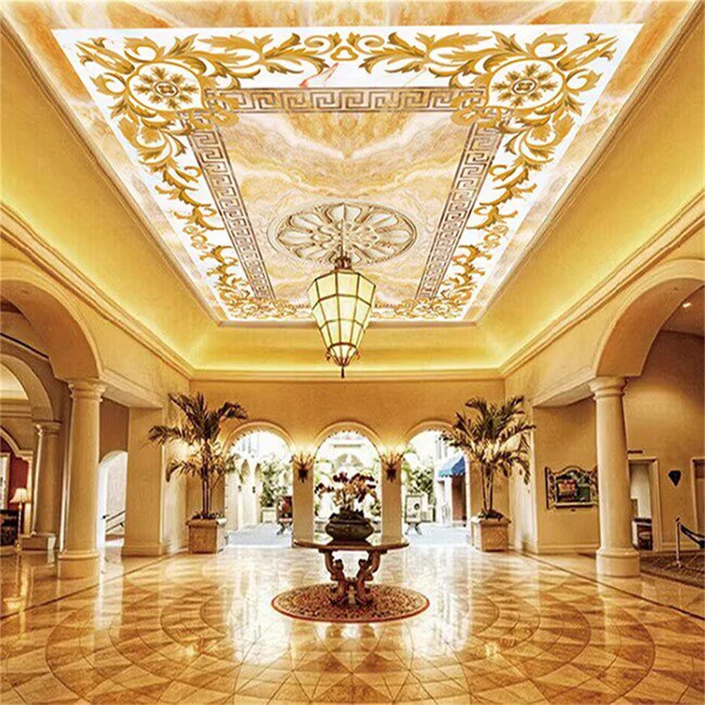 custom modern European wallpaper Zenith ceiling fresco ceiling painting hotel KTV 3d wall mural wallpaper papel de parede