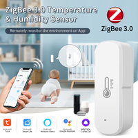 Zigbee 3.0 Smart Temperature Humidity Sensor Thermometer Hygrometer for Tuya Smart Home Alexa Google Assistant Battery Powered