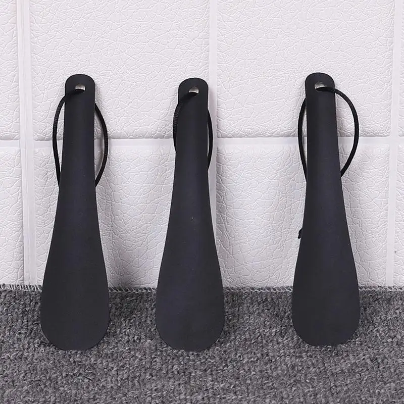 1PC 19cm Professional Shoe Horns Black Stainless Steel Shoehorn Portable Spoon Shape Shoes Lifter Shoe Helper Shoe Accessories