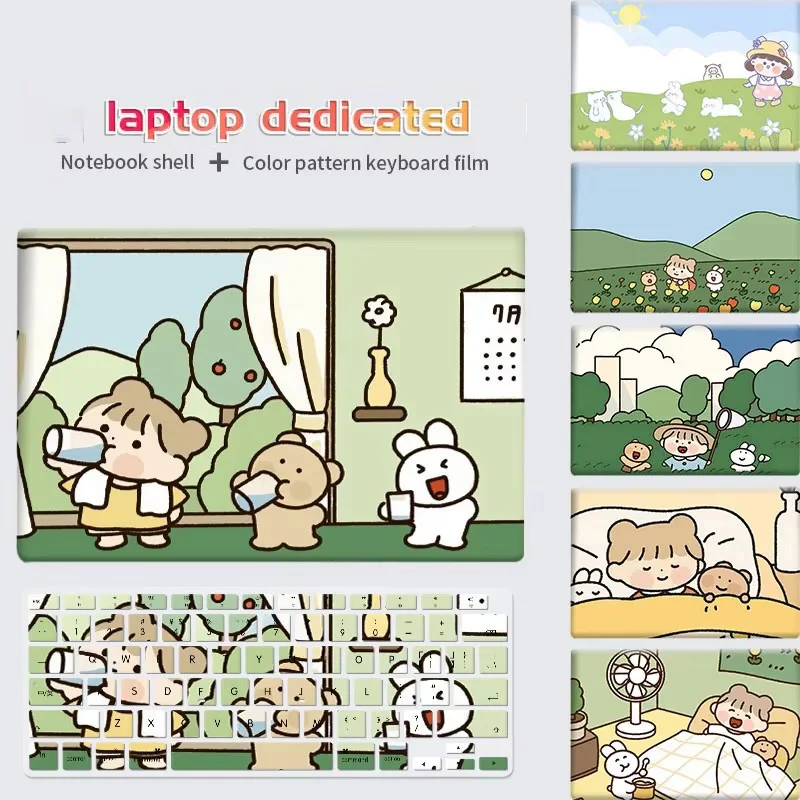 

DIY Laptop Sleeve Cartoon Hard Shell Silicone keyboard Cover Waterproof Case For Macbook A2337/A2338/A2681/A2442/A2485 Case