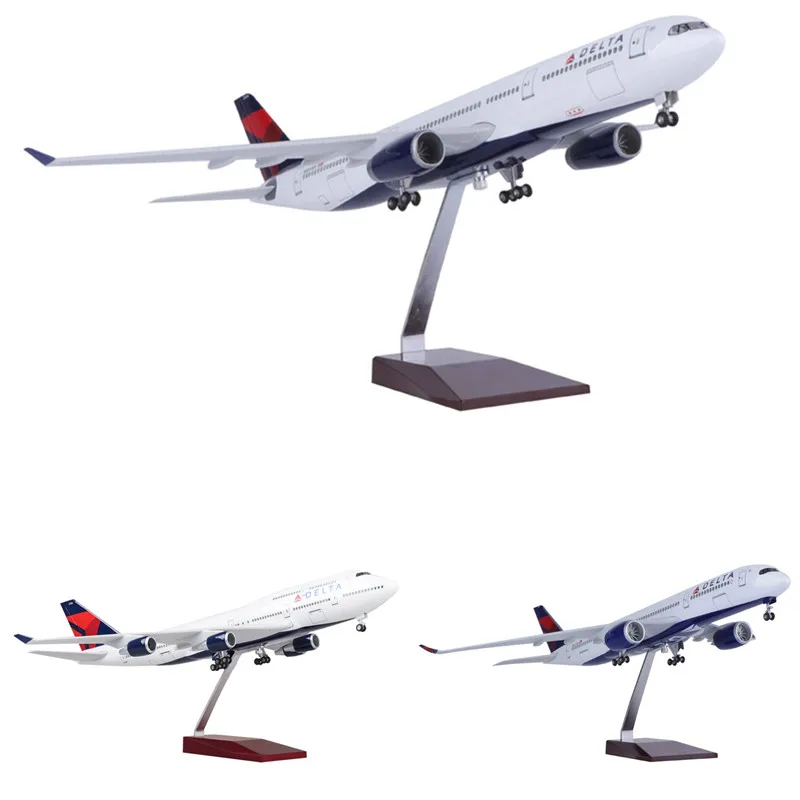 

47cm 1/150 Scale Diecast Model Delta Airlines Boeing B747/A350/A330 Resin Aircraft Toys Plane Collection Display Gifts Fans