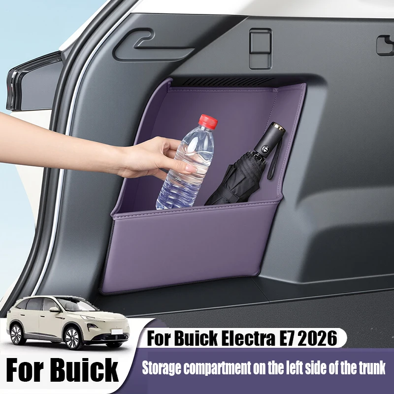 For Buick Electra E7 2026 The storage compartment on the left side of the trunk is made of synthetic leather material