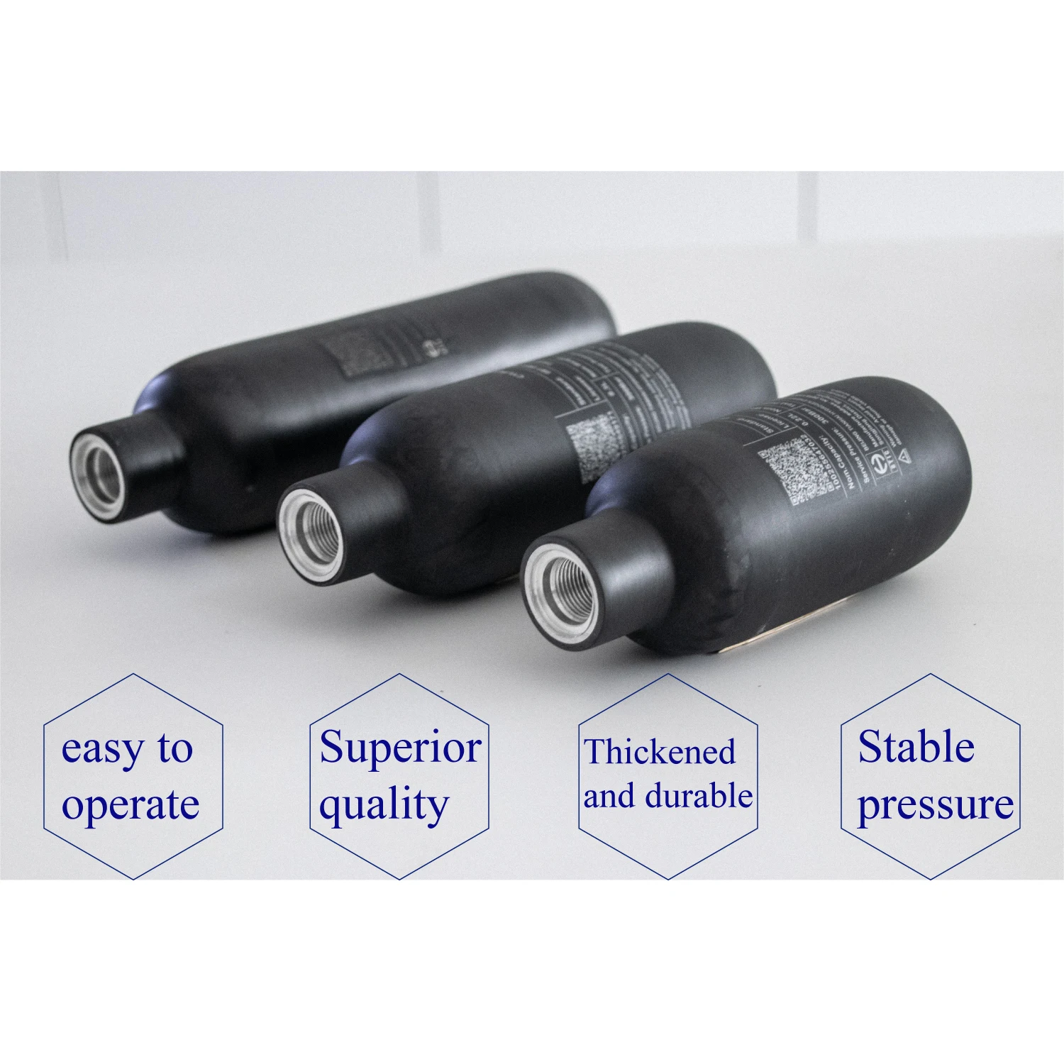High-Pressure Carbon Fiber Gas Storage Tank M18*1.5 De La Fibra De Carbono De 30Mpa 300Bar 4500Psi 0.22L-0.36L