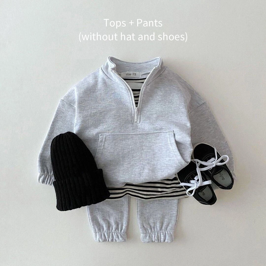 New Spring Autumn Baby Boys Girls Clothes Children Toddler Fashion Costume Kids Tracksuits Letter Hoodies Jacket Pants 2Pcs Sets