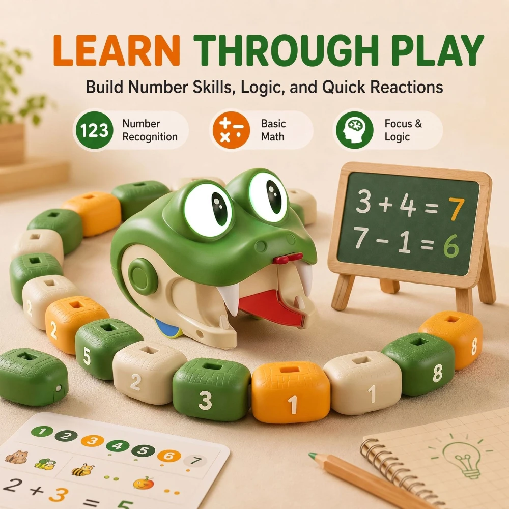 Remote Control Magnetic Greedy Snake Battle Toy Interactive Counting Game Educational Competitive RC Toy  Birthday Gift view 3
