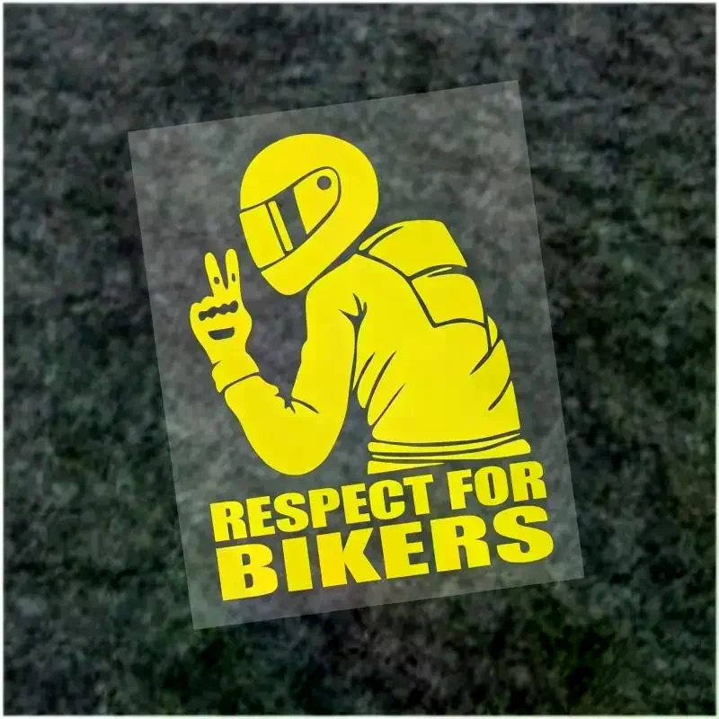 Respect For Bikers Scratch‑Proof Waterproof Car Sticker Multi Color Choices Perfect For Motorcycle Helmet Laptop Decor