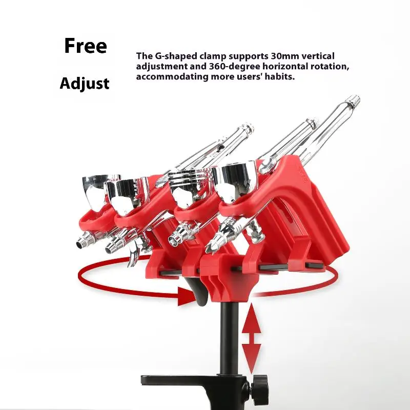 Support d'aérographe en alliage d'aluminium PT-AR, support robuste pour la peinture de modèles, Base antidérapante pour l'aérographe de loisirs et l'organisation des outils