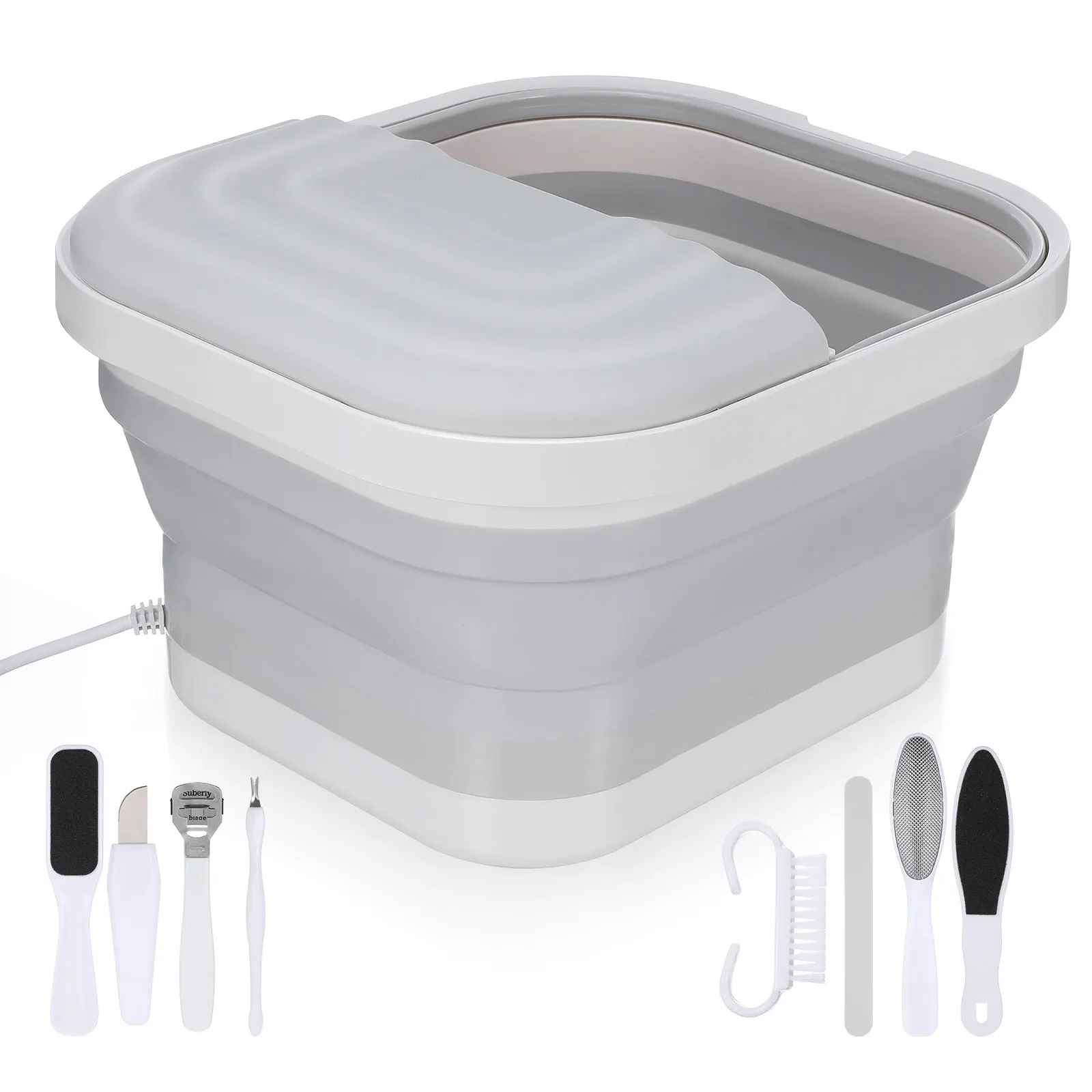 

1 set Foldable Spa Bucket Heated Soak Tub With Massage Rollers Portable Foot Bath Basin For Home Care Collapsible Foot Tub