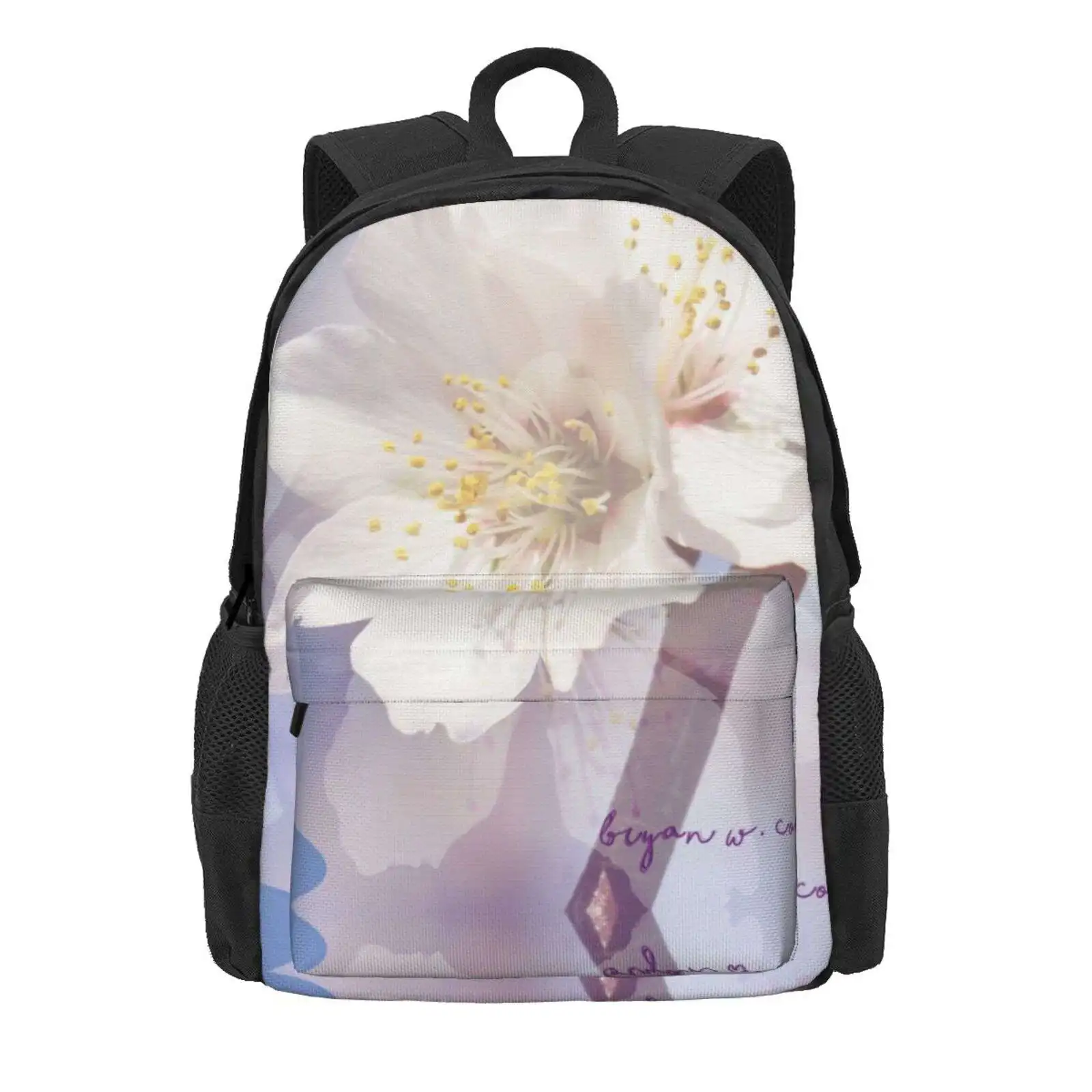 Almond Blossoms Pastels 2020 Hot Sale Schoolbag Backpack Fashion Bags Almond Blossoms Pastels Floral Spring Lobby Art Notecards