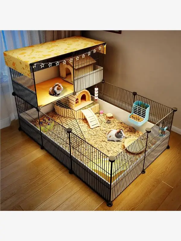 

able Rabbit Guinea Pig Cage Villa House Pet Fence Lacape Home Use Large Extra Large Metal Net Construction for s ...