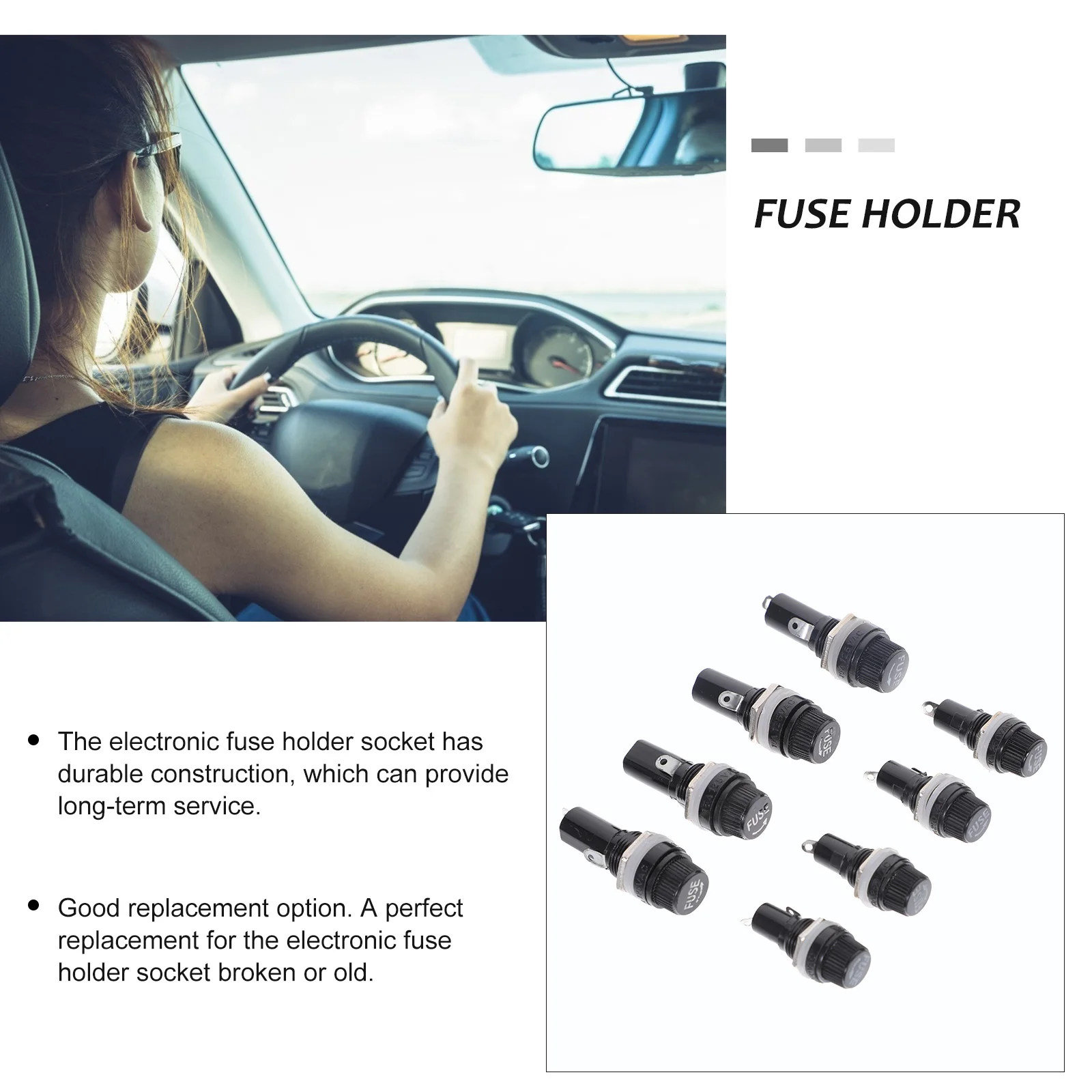 

16pcs Holder Socket Panel Mounted 6X30Mm 5X20Mm Glass Durable Replacement For Car Motorcycle Truck Boat Marine Auto 12V Fuse