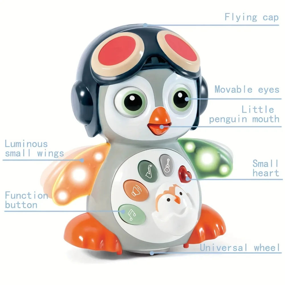 يتأرجح البطريق الرقص الزحف لعبة الموسيقى الكهربائية التنوير الإلكترونية الحيوانات الأليفة لغز الصوت لعب التعليم المبكر للأطفال #4