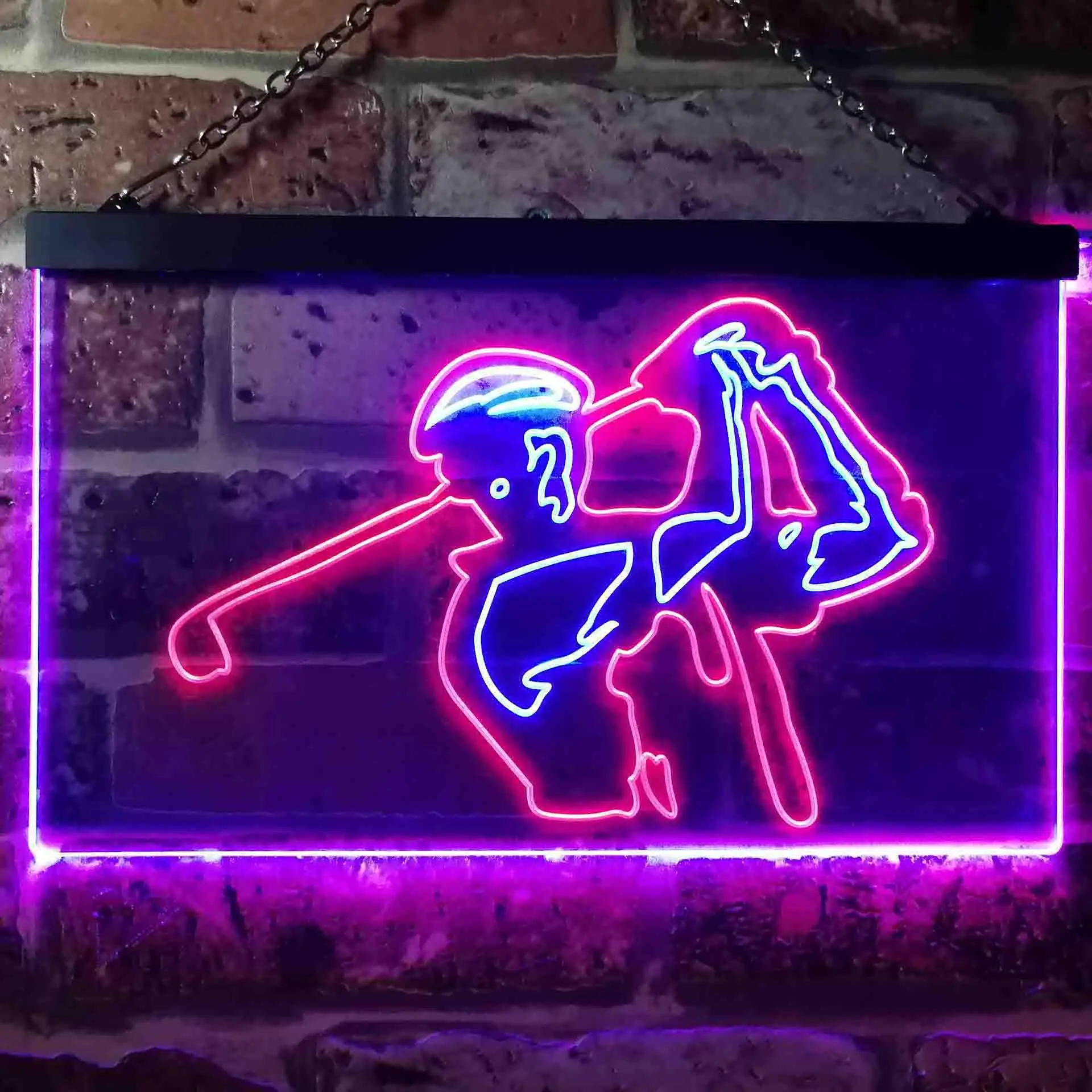 Golf Club Lover Golfer Dual Color Led Neon Sign st6-i0802