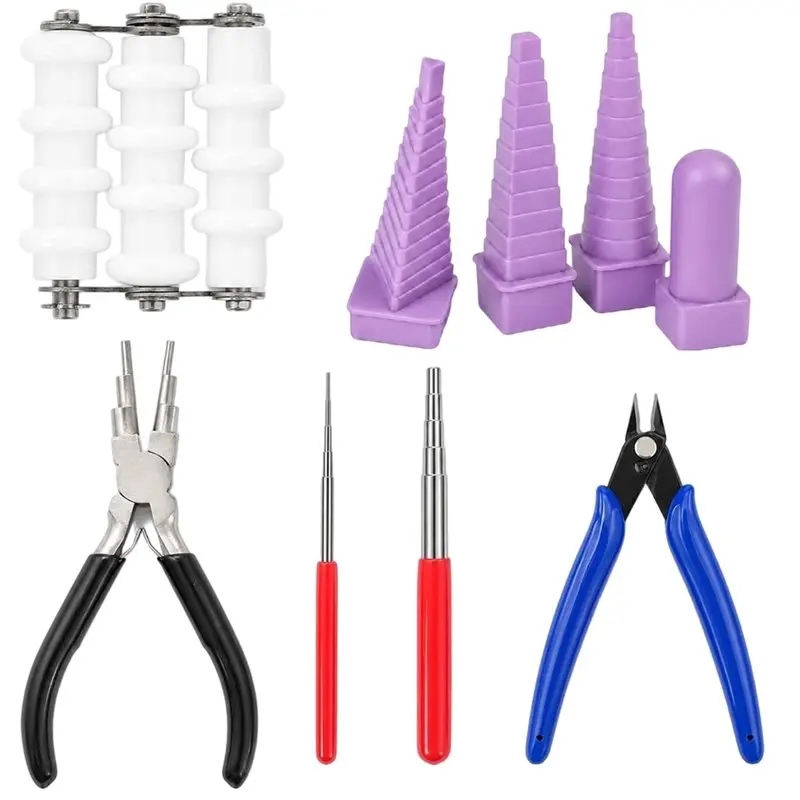 WORTHOWN-Wire Jig Wire Wrapping Wire Straightener Coil Jig Tool Quilling Tool Paper Crimper Jaw Pliers Cutting Tweezers Jump