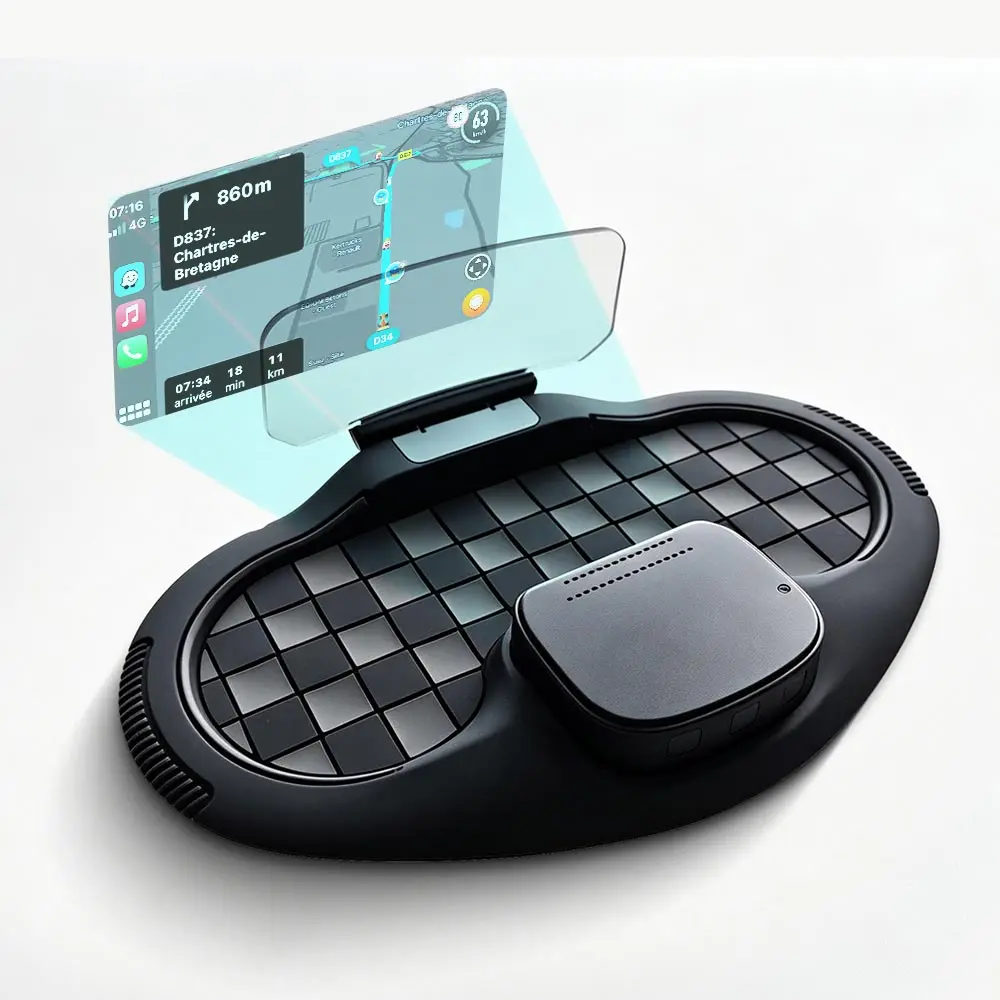 Image of Kabelloses CarPlay Android Auto HUD Head-Up-Display Mehrfach-GPS-Tachometer Navigation OBD In-Car-Armaturenbrett Helligkeitsanpassung