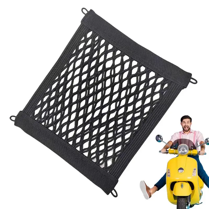 

Motorcycle Cargo Net Storage Net High Elastic Double Layer Motorcycle Net Helmet Storage Bungee Cargo Net with Hooks Luggage Net