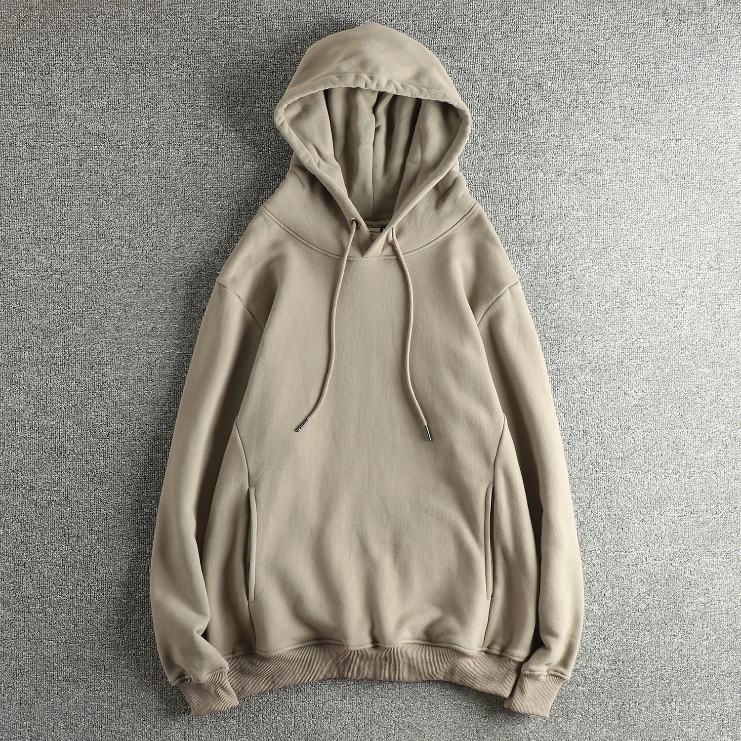 

Heavyweight Fleece Lined Hoodie American Retro Style Men's Loose Fit Long Sleeve Sweatshirt Breathable Warm Cotton Casual Top