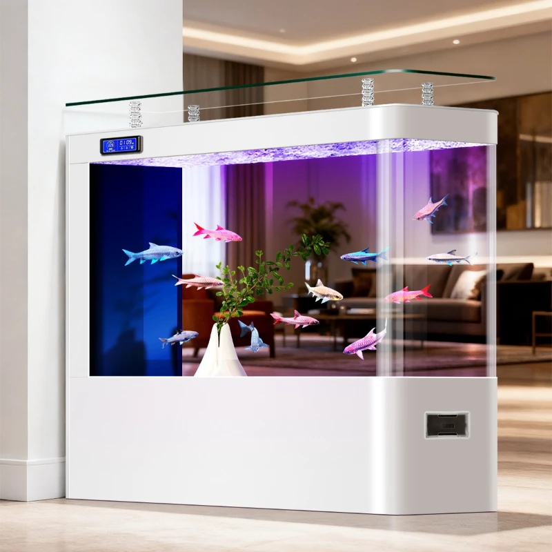 

Living room large screen partition aquarium 2026 new side filter fish tank